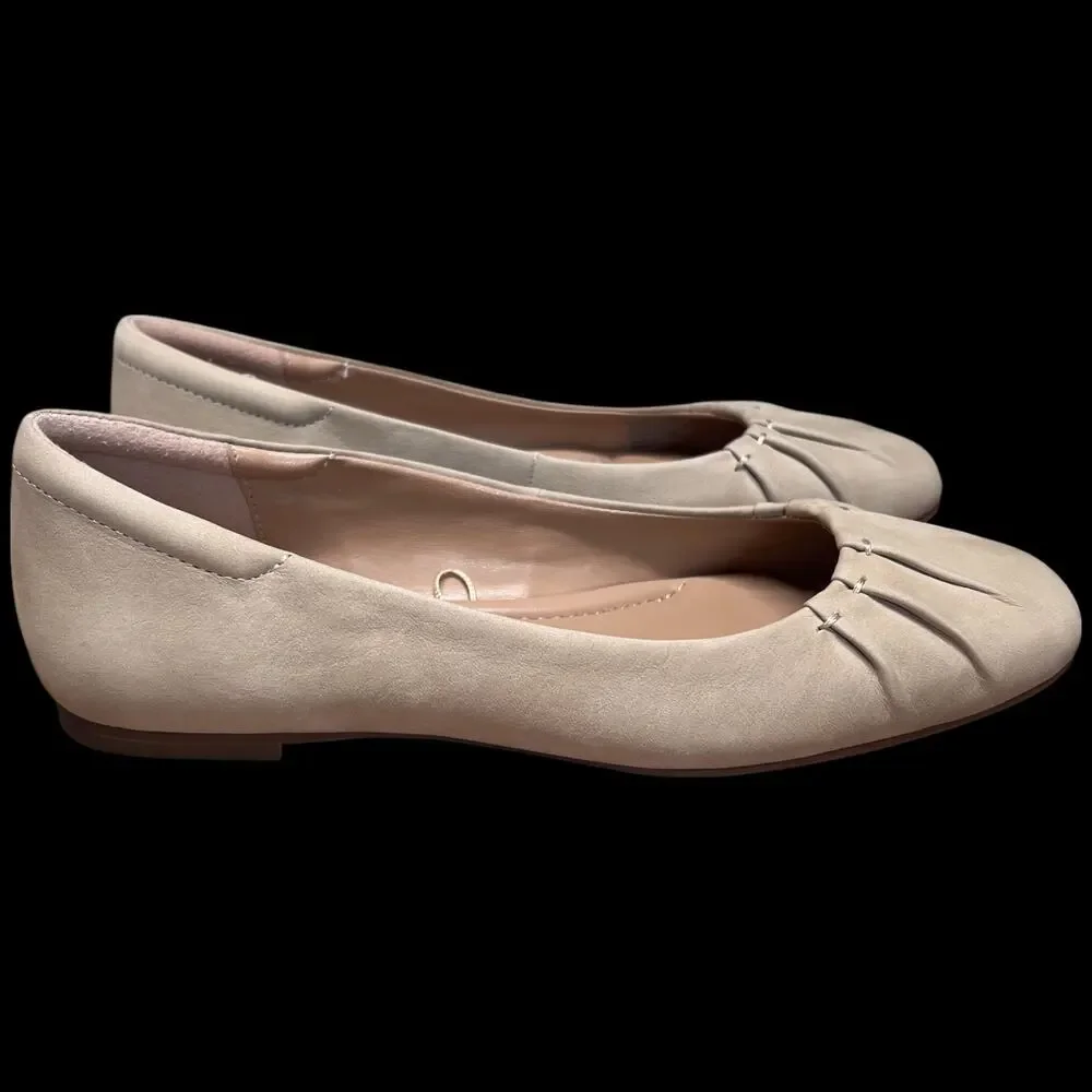 BLONDO Jannet J.Jill Women's 7 Sand Flats Ballet Leather Water Resistant Comfort